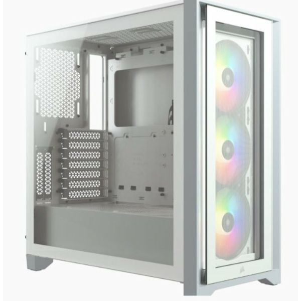 מארז CORSAIR iCUE 4000X RGB Tempered Glass Mid-Tower ATX WHITE | PC SQUAD