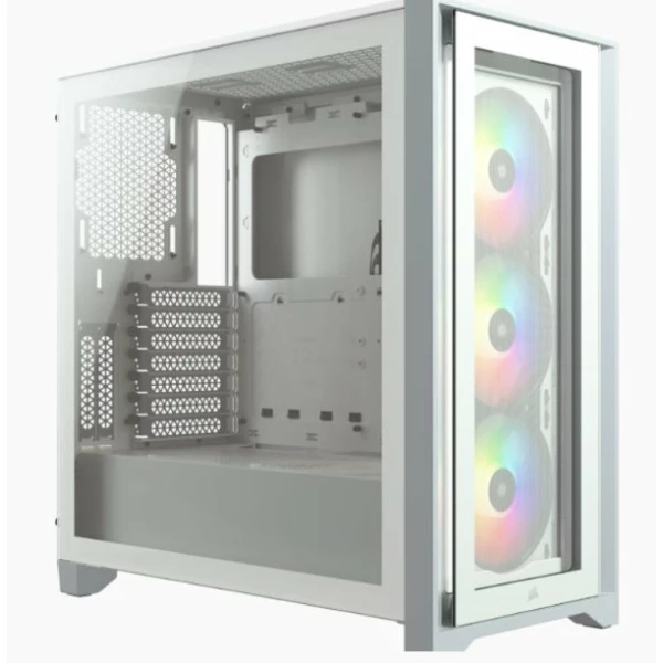 מארז CORSAIR iCUE 4000X RGB Tempered Glass Mid-Tower ATX WHITE | PC SQUAD