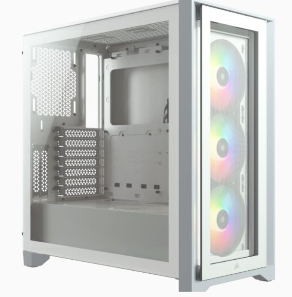 מארז CORSAIR iCUE 4000X RGB Tempered Glass Mid-Tower ATX WHITE | PC SQUAD