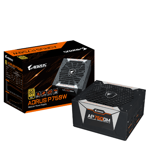ספק כוח מודולרי AORUS P750W 80 PLUS GOLD Modular 13.5 CM FAN | PC SQUAD
