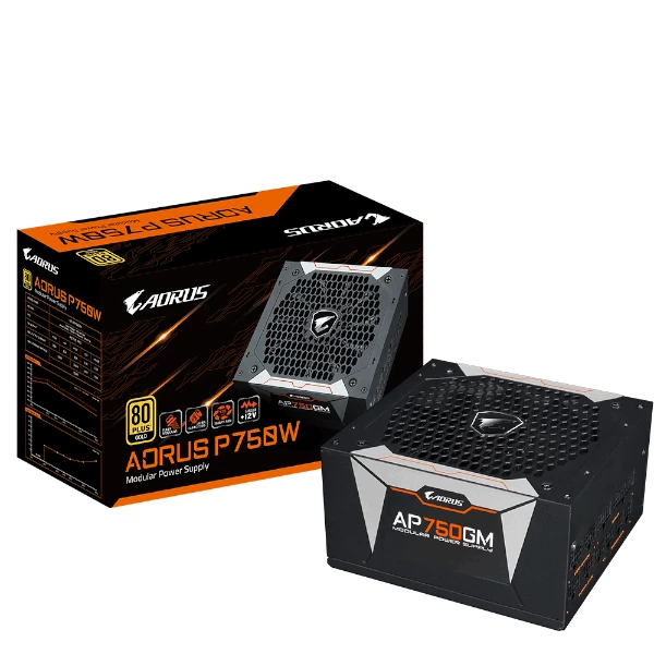 ספק כוח מודולרי AORUS P750W 80 PLUS GOLD Modular 13.5 CM FAN | PC SQUAD
