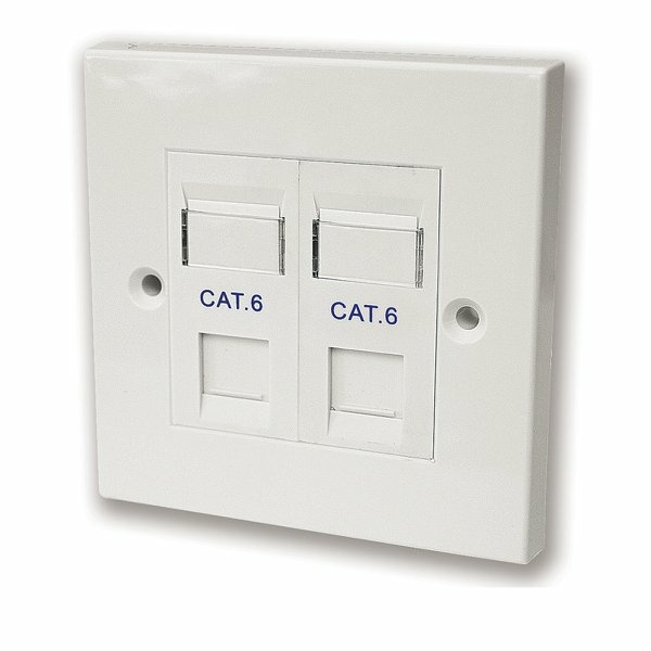 קופסא עם שתי יציאות ללא שקע RJ-45 Deep plastic box Cat6 | PC SQUAD