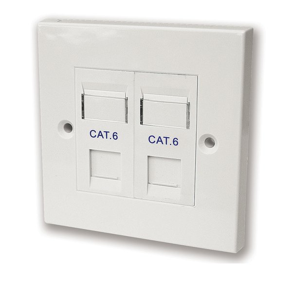 קופסא עם שתי יציאות ללא שקע RJ-45 Deep plastic box Cat6 | PC SQUAD