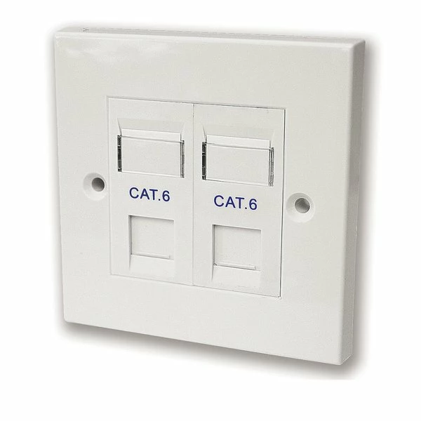 קופסא עם שתי יציאות ללא שקע RJ-45 Deep plastic box Cat6 | PC SQUAD