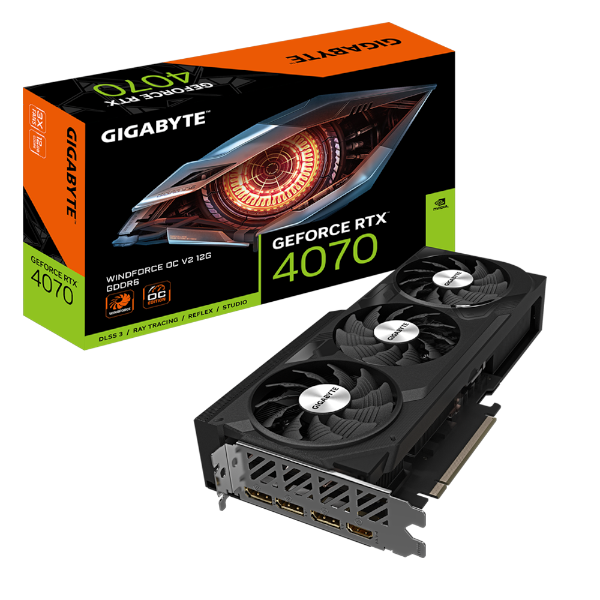 כרטיס מסך Gigabyte GeForce RTX 4070 Windforce OC V2 12GB | PC SQUAD