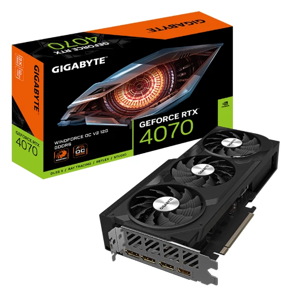 כרטיס מסך Gigabyte GeForce RTX 4070 Windforce OC V2 12GB | PC SQUAD