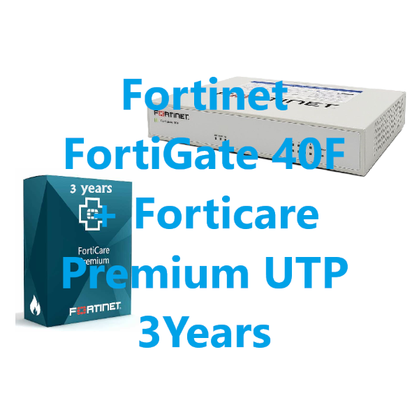 באנדל מכשיר ומנוי FortiGate-40F HW PLUS premium UTP 3 years | PC SQUAD