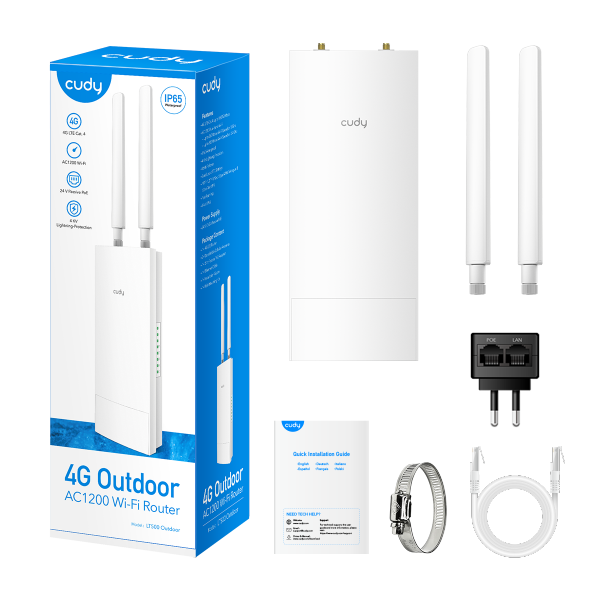 נתב מוקשח אלחוטי כולל מודם סלולרי CUDY LT500 OUTDOOR 4G LTE | PC SQUAD