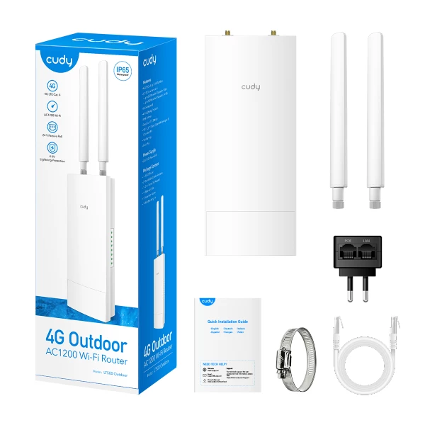 נתב מוקשח אלחוטי כולל מודם סלולרי CUDY LT500 OUTDOOR 4G LTE | PC SQUAD