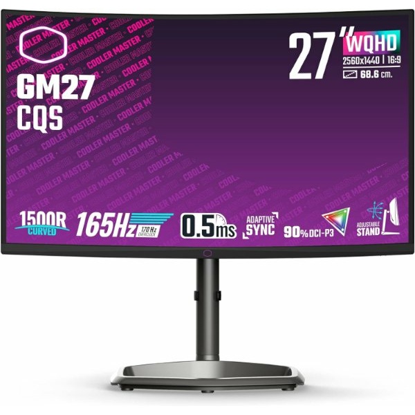 מסך קעור Cooler Master 27 WQHD 170hz 0.5ms VA A-SYNC HDR400 | PC SQUAD