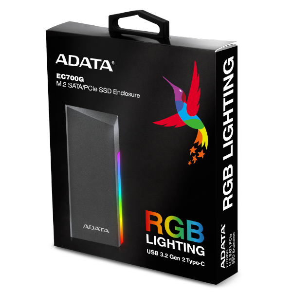 מארז חיצוני לדיסק A-DATA EC700G M.2/NVME USB-C ENCLOSURE RGB | PC SQUAD