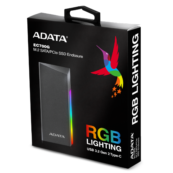 מארז חיצוני לדיסק A-DATA EC700G M.2/NVME USB-C ENCLOSURE RGB | PC SQUAD