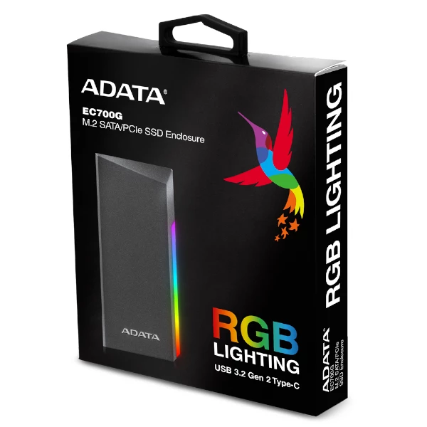 מארז חיצוני לדיסק A-DATA EC700G M.2/NVME USB-C ENCLOSURE RGB | PC SQUAD