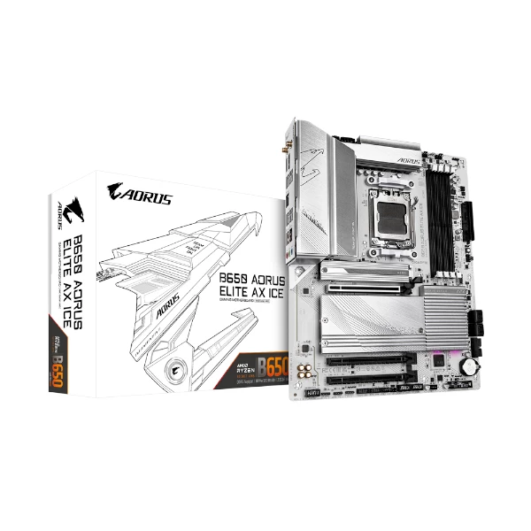 לוח Gigabyte B650 A ELITE AX ICE ATX AM5 WIFI BT PCIE5.0 White | PC SQUAD