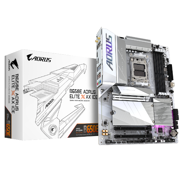 לוח אם Gigabyte B650E A ELITE X AX ICE ATX AM5 DDR5 WIFI BT White | PC SQUAD