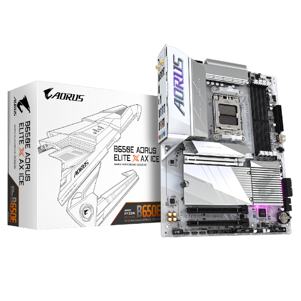 לוח אם Gigabyte B650E A ELITE X AX ICE ATX AM5 DDR5 WIFI BT White | PC SQUAD