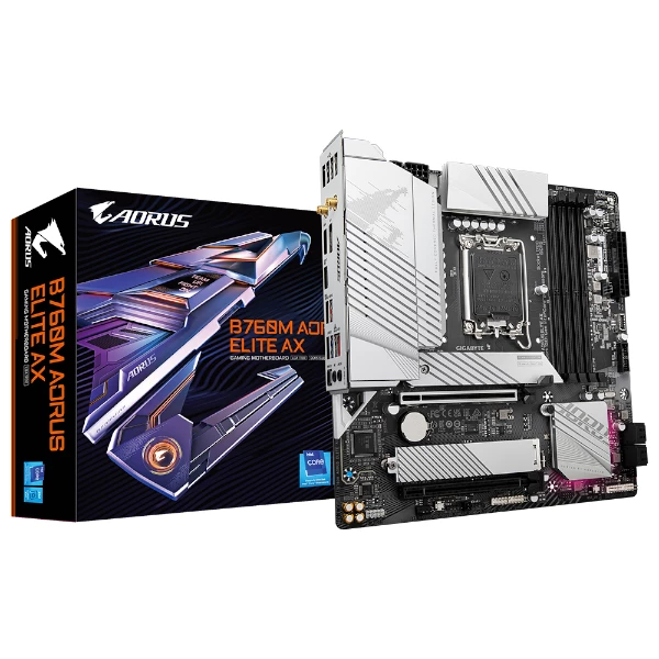 לוח Gigabyte B760M AORUS ELITE AX REV1.3 DDR5 mATX WIFI BT | PC SQUAD