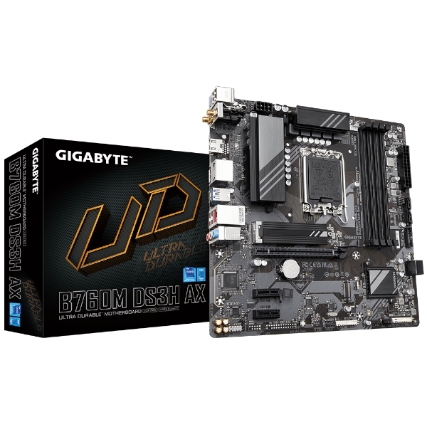 לוח Gigabyte B760M DS3H AX DDR5 Micro-ATX WIFI6 LGA1700 | PC SQUAD