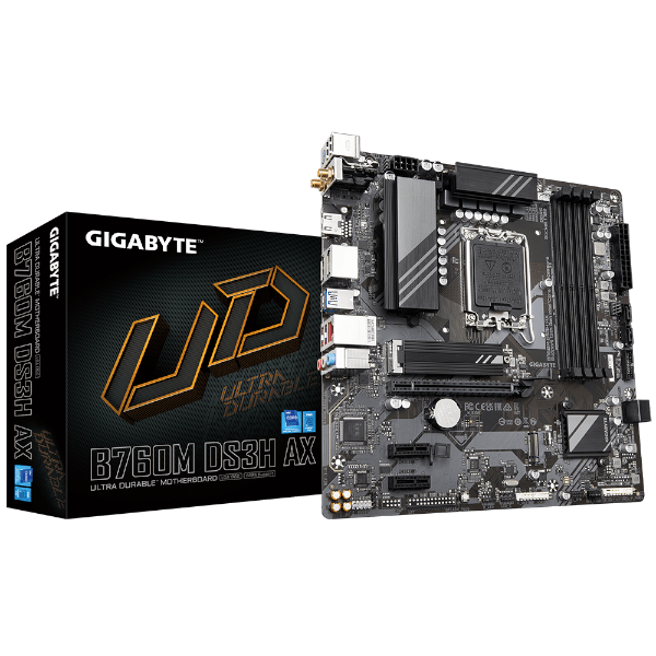 לוח Gigabyte B760M DS3H AX DDR5 Micro-ATX WIFI6 LGA1700 | PC SQUAD