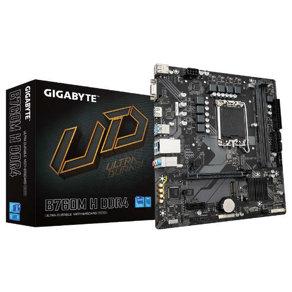 לוח למעבדי אינטל Gigabyte B760M H DDR4 Micro Atx LGA1700 | PC SQUAD