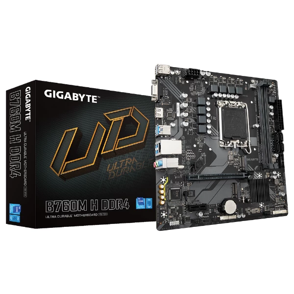 לוח למעבדי אינטל Gigabyte B760M H DDR4 Micro Atx LGA1700 | PC SQUAD