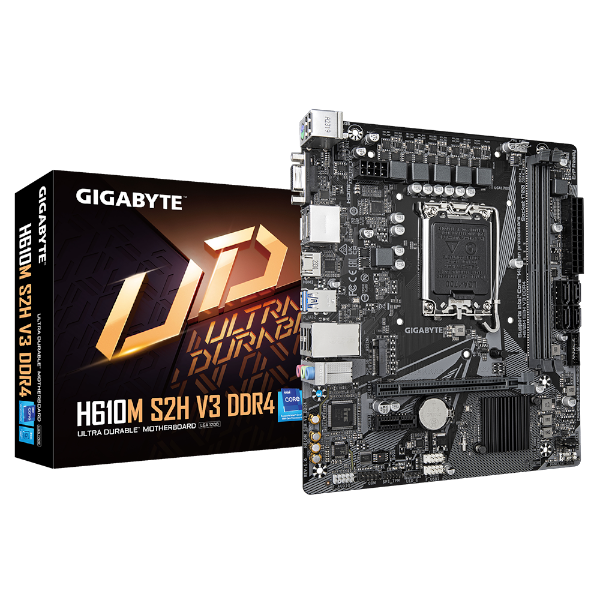 לוח למעבדי אינטל Gigabyte H610M S2H V3 Micro-ATX VGA DP HDMI | PC SQUAD