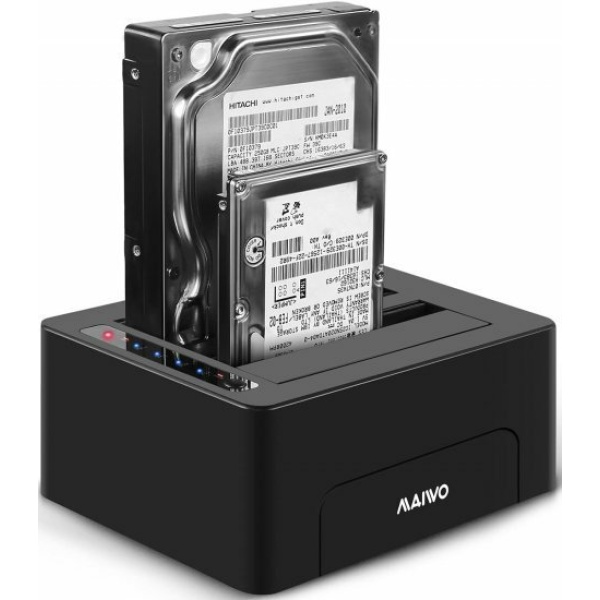 תחנת עגינה ושכפול לשני דיסקים  3.5/2.5 MAIVO USB3.0 Dual Bay | PC SQUAD