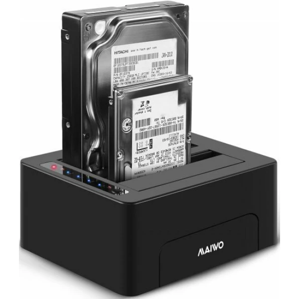 תחנת עגינה ושכפול לשני דיסקים  3.5/2.5 MAIVO USB3.0 Dual Bay | PC SQUAD