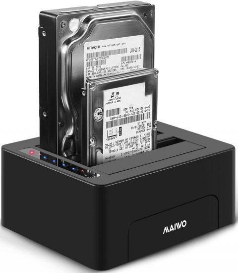 תחנת עגינה ושכפול לשני דיסקים  3.5/2.5 MAIVO USB3.0 Dual Bay | PC SQUAD