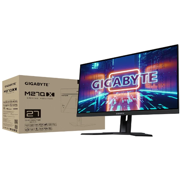 מסך Gigabyte M27Q X 27 2K 1Ms SS IPS 240HZ KVM HDR400 SPEAKERS | PC SQUAD