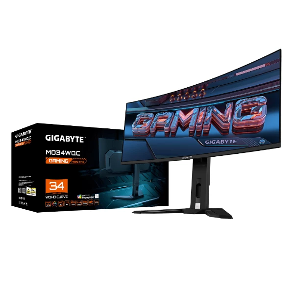 מסך קעור QD-OLED 0.03ms 175Hz "GIGABYTE MO34WQC Curved 2K WQHD 34 | PC SQUAD