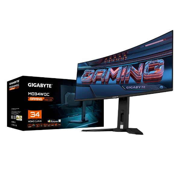 מסך קעור QD-OLED 0.03ms 175Hz "GIGABYTE MO34WQC Curved 2K WQHD 34 | PC SQUAD