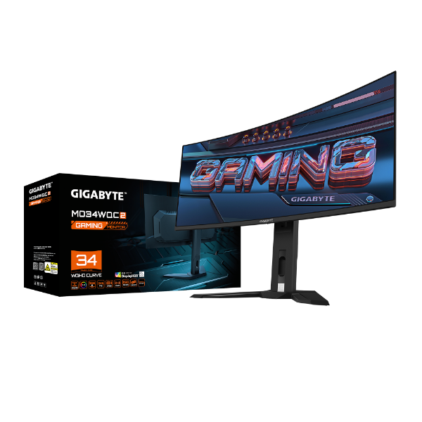 מסך קעור GIGABYTE MO34WQC2 Curved 2K WQHD 34 QD-OLED 0.03ms 240Hz | PC SQUAD