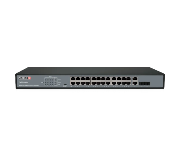מתג Provision 24 PORT 100MB POE Switch 2XUplink 1GB 370W Total | PC SQUAD