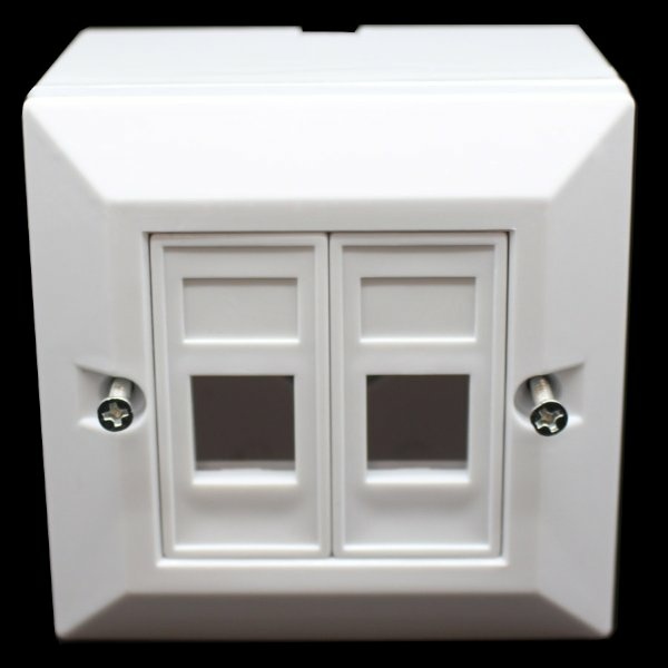 קופסאת פלסטיק לשני מחברים RJ-45 Plastic box Cat5 | PC SQUAD