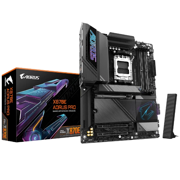 לוח למעבדי AMD Gigabyte X870E AORUS PRO ATX AM5 DDR5 WIFI7 BT | PC SQUAD
