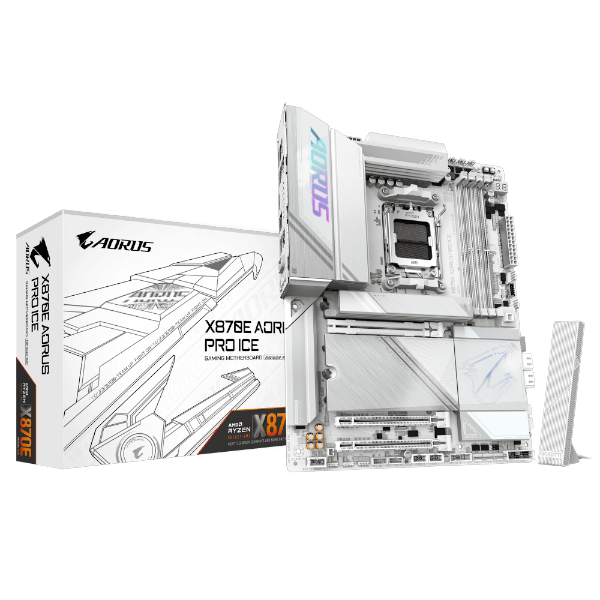 לוח למעבדי AMD Gigabyte X870E AORUS PRO ICE ATX AM5 DDR5 WIFI7 BT | PC SQUAD