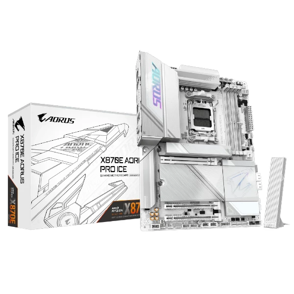 לוח למעבדי AMD Gigabyte X870E AORUS PRO ICE ATX AM5 DDR5 WIFI7 BT | PC SQUAD