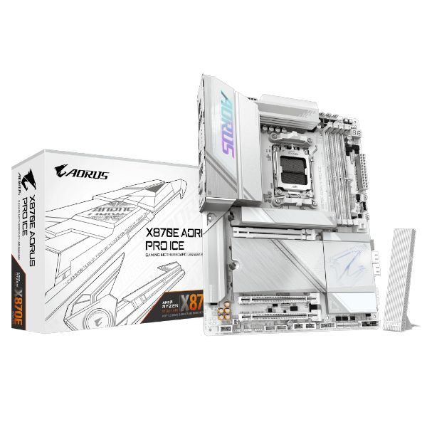 לוח למעבדי AMD Gigabyte X870E AORUS PRO ICE ATX AM5 DDR5 WIFI7 BT | PC SQUAD