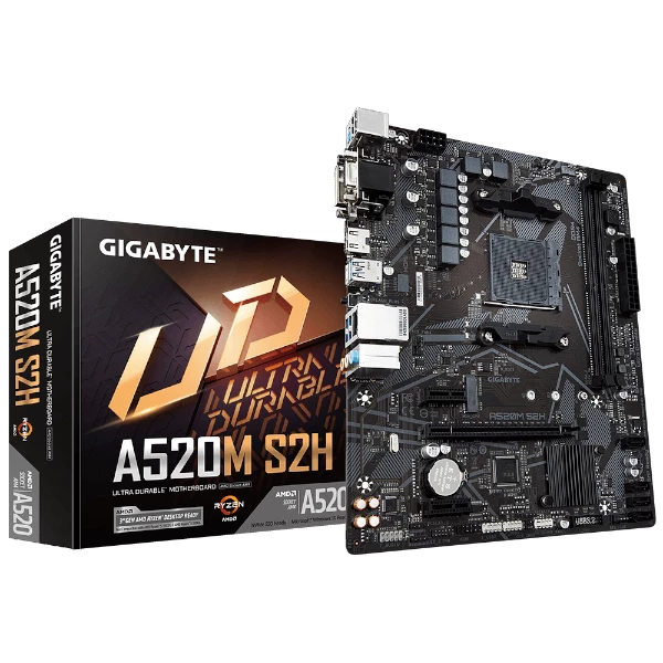 לוח אם למעבדי Gigabyte A520M S2H 1.3 VGA DVI HDMI AM4 AMD