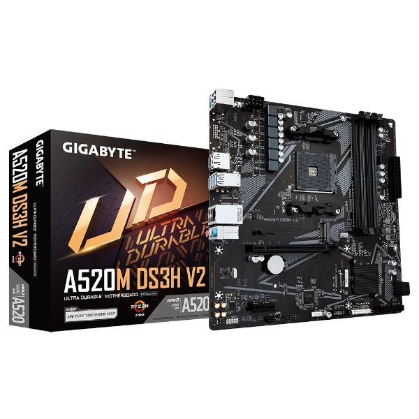 לוח למעבדי Gigabyte A520M DS3H V2 1.1 AM4 AMD Micro-Atx | PC SQUAD