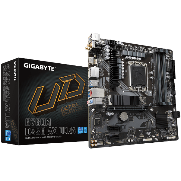 לוח Gigabyte B760M DS3H AX DDR4 1.2 Micro-ATX WIFI6 LGA1700 | PC SQUAD