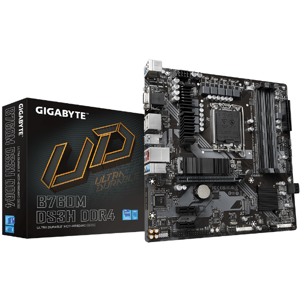 לוח Gigabyte B760M DS3H DDR4 LGA1700 MultiviewX4 Micro-Atx | PC SQUAD