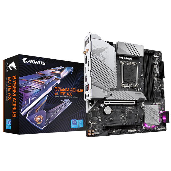 לוח Gigabyte B760M AORUS ELITE AX DDR5 Micro-ATX WIFI | PC SQUAD