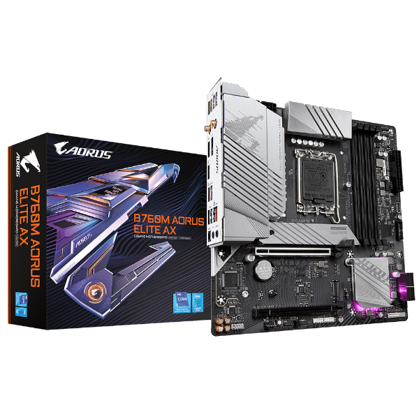 לוח Gigabyte B760M AORUS ELITE AX DDR5 Micro-ATX WIFI | PC SQUAD