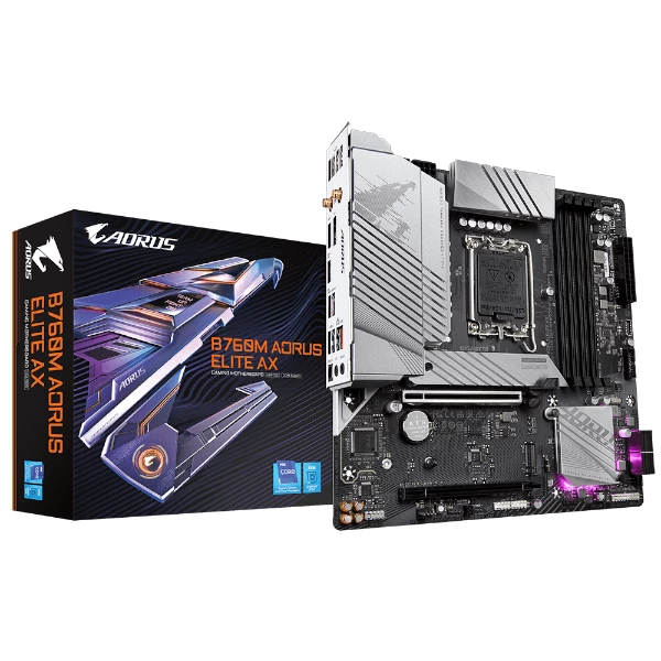 לוח Gigabyte B760M AORUS ELITE AX DDR5 Micro-ATX WIFI | PC SQUAD
