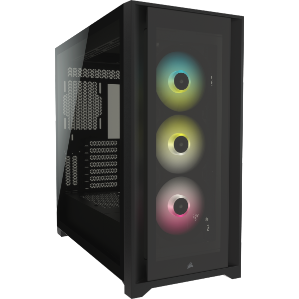 מארז CORSAIR iCUE 5000X RGB Tempered Glass Black | PC SQUAD