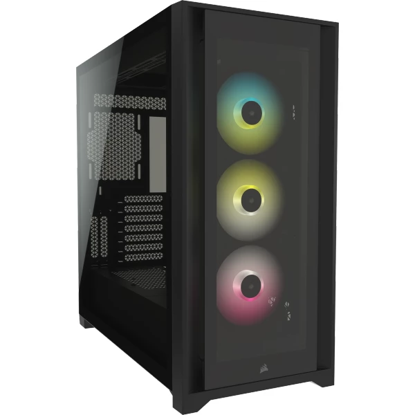 מארז CORSAIR iCUE 5000X RGB Tempered Glass Black | PC SQUAD