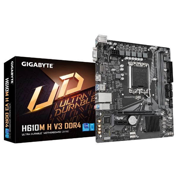 לוח לאינטל דור 12-14 Gigabyte H610M H DDR4 V3 REV1.0 VGA HDMI | PC SQUAD