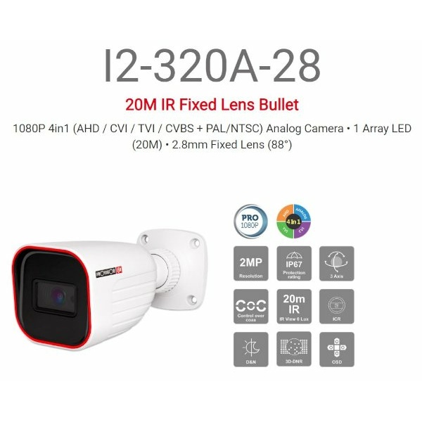 מצלמת צינור Provision I2-320a-28 AHD 2.8 2MP | PC SQUAD